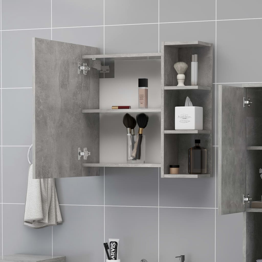 vidaXL Mirror Cabinet | Concrete grey | Engineered wood, acrylic | Medium 3