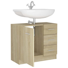 vidaXL Sink Cabinet | Sonoma Oak | Engineered Wood | 63x30x54 cm | Storage 4