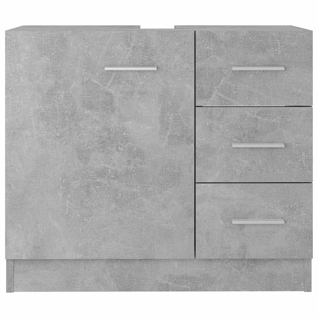 vidaXL Sink Cabinet | Concrete Grey | Engineered wood | 63 x 30 x 54 cm 5