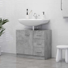 vidaXL Sink Cabinet | Concrete Grey | Engineered wood | 63 x 30 x 54 cm 1