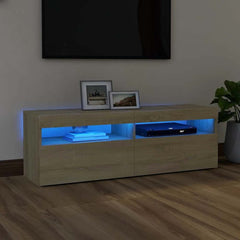 TV Cabinet with LED Lights 120x35x40 cm Sonoma oak