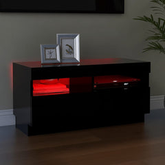 804446 vidaXL TV Cabinet with LED Lights Black 80x35x40 cm 3