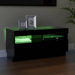 804446 vidaXL TV Cabinet with LED Lights Black 80x35x40 cm 4