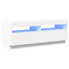 804454 vidaXL TV Cabinet with LED Lights White 100x35x40 cm 2