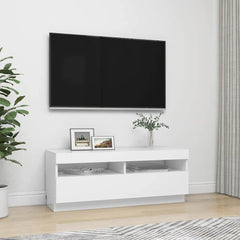 804454 vidaXL TV Cabinet with LED Lights White 100x35x40 cm 5