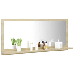 vidaXL Bathroom Mirror Sonoma Oak 90x10.5x37 cm Engineered Wood 3