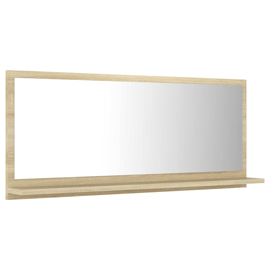 vidaXL Bathroom Mirror Sonoma Oak 90x10.5x37 cm Engineered Wood 4
