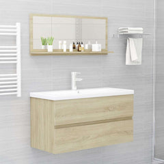 vidaXL Bathroom Mirror Sonoma Oak 90x10.5x37 cm Engineered Wood 6