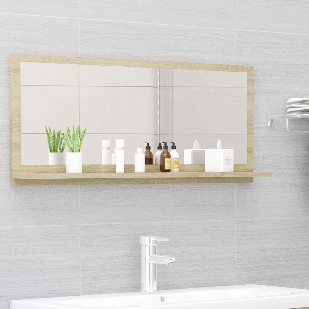 vidaXL Bathroom Mirror Sonoma Oak 90x10.5x37 cm Engineered Wood 1