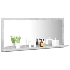 vidaXL Bathroom Mirror Concrete Grey 90x10.5x37 cm Engineered Wood 3