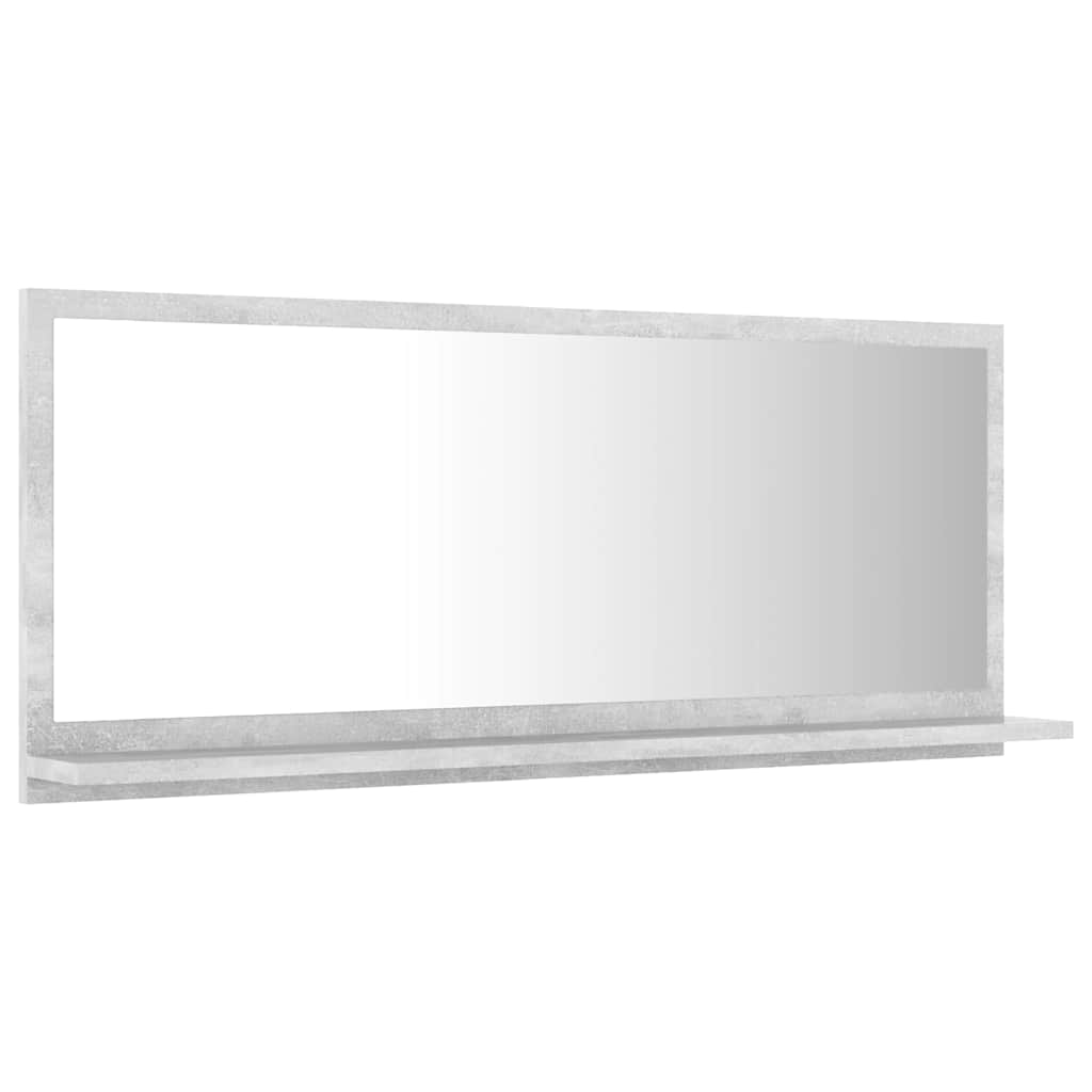vidaXL Bathroom Mirror Concrete Grey 90x10.5x37 cm Engineered Wood 5