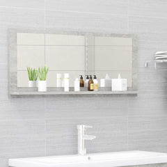 vidaXL Bathroom Mirror Concrete Grey 90x10.5x37 cm Engineered Wood 1