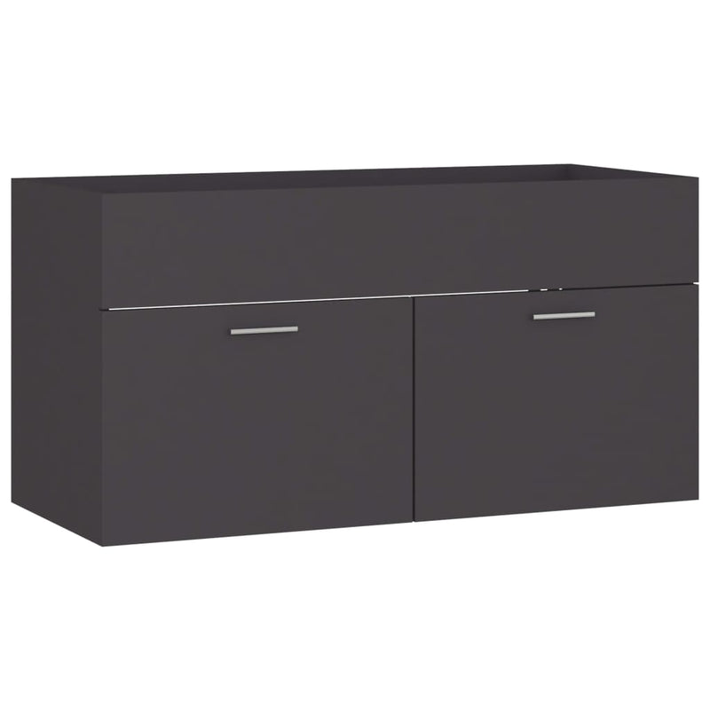 Sink Cabinet Grey 90x38.5x46 cm Engineered Wood