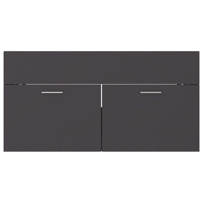 Sink Cabinet Grey 90x38.5x46 cm Engineered Wood