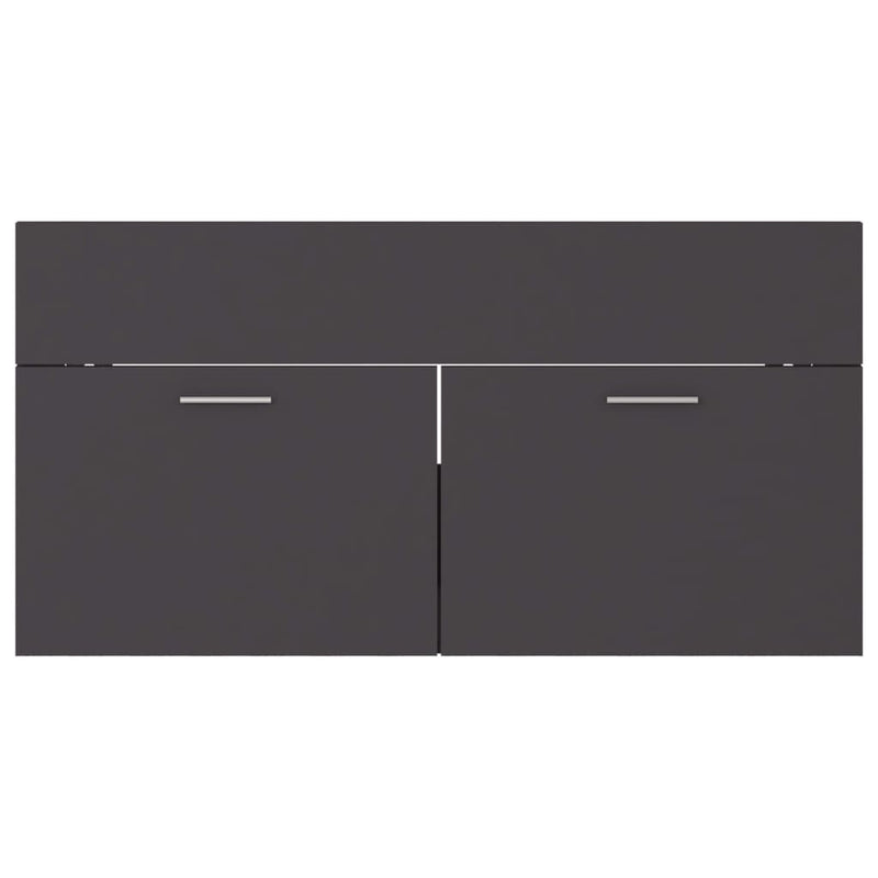 Sink Cabinet Grey 90x38.5x46 cm Engineered Wood