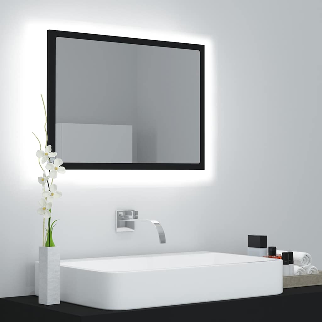 vidaXL Mirror | Black | Engineered wood, acrylic | Medium | Bathroom Mirror 1