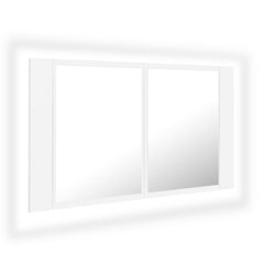 vidaXL LED Bathroom Mirror Cabinet White 80x12x45 cm Acrylic 2