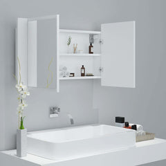 vidaXL LED Bathroom Mirror Cabinet White 80x12x45 cm Acrylic 6