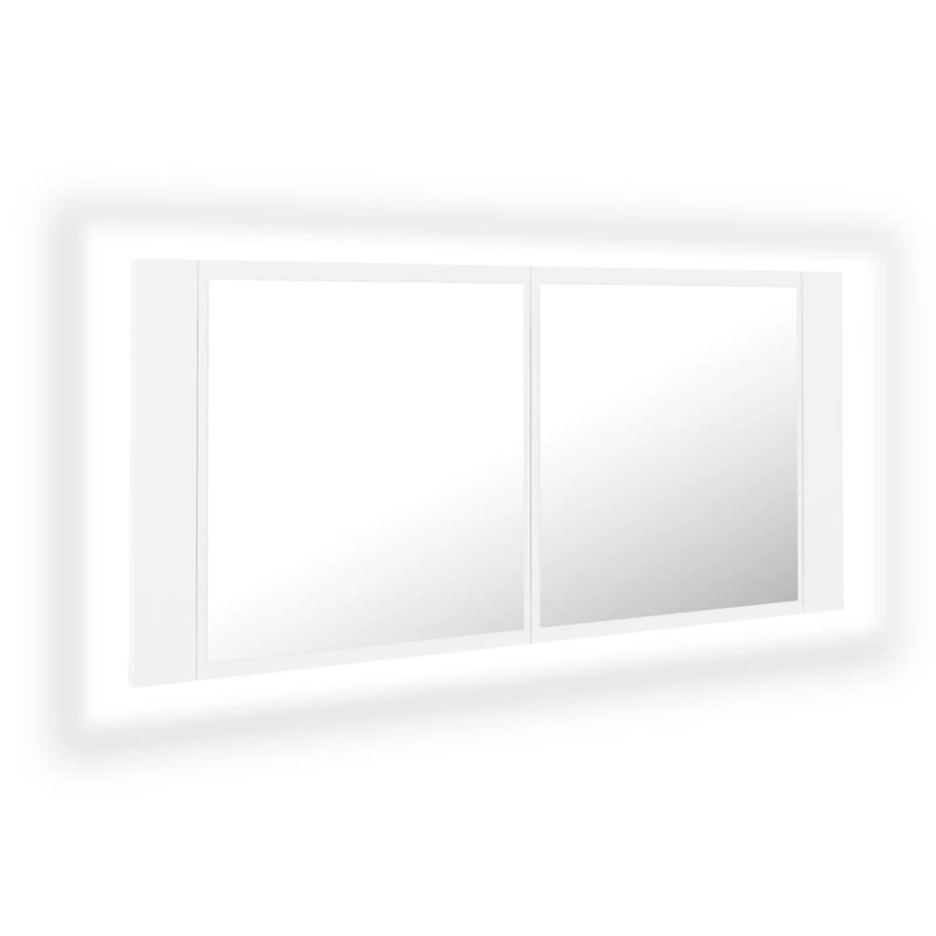 vidaXL Led Mirror Cabinet | White | Engineered wood, acrylic | 100 x 12 x 45 cm 2