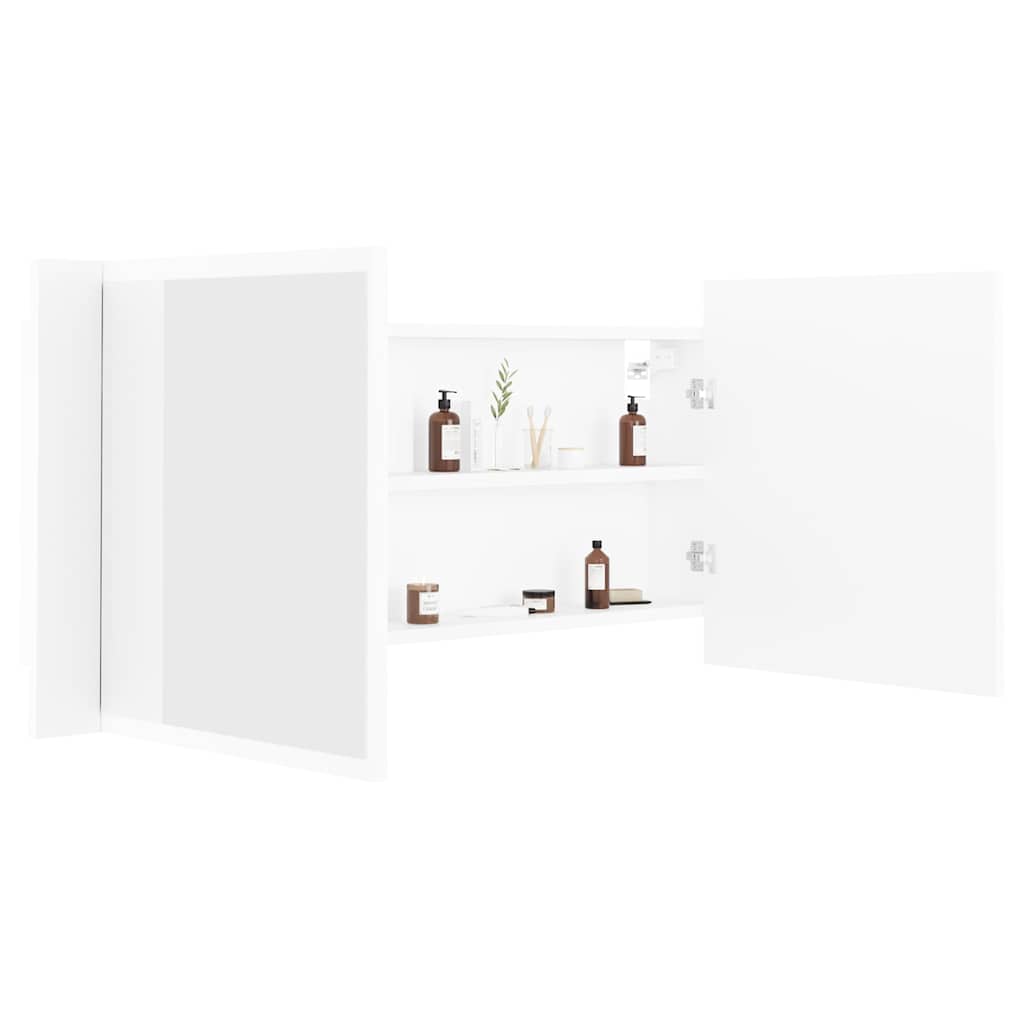 vidaXL Led Mirror Cabinet | White | Engineered wood, acrylic | 100 x 12 x 45 cm 6