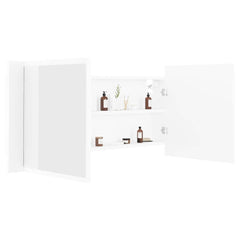 vidaXL Led Mirror Cabinet | White | Engineered wood, acrylic | 100 x 12 x 45 cm 6