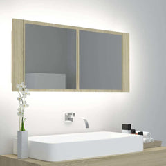 vidaXL LED Bathroom Mirror Cabinet 100x12x45 cm Acrylic