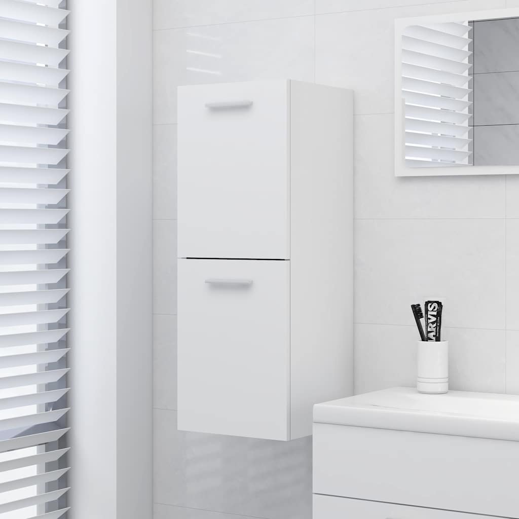804988 vidaXL Bathroom Cabinet White 30x30x80 cm Engineered Wood 1
