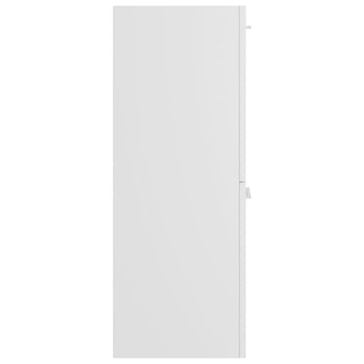 Bathroom Cabinet High Gloss White 30x30x80 cm Engineered Wood