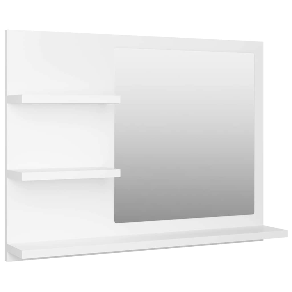 vidaXL Mirror | White | Engineered wood, Acrylic | Medium | Bathroom Mirror 2