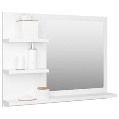 vidaXL Mirror | White | Engineered wood, Acrylic | Medium | Bathroom Mirror 3