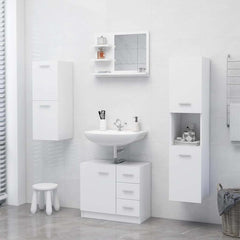 vidaXL Mirror | White | Engineered wood, Acrylic | Medium | Bathroom Mirror 6