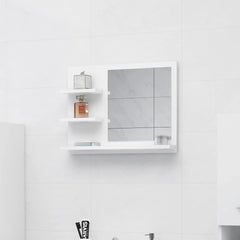 vidaXL Mirror | White | Engineered wood, Acrylic | Medium | Bathroom Mirror 1