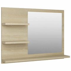 vidaXL Mirror | Sonoma oak | Engineered wood, acrylic | Medium | Mirror 2
