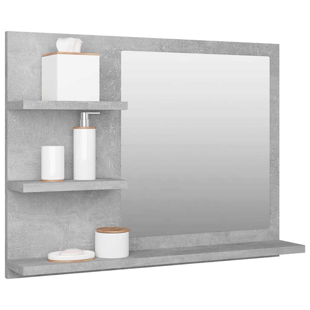 vidaXL Mirror | Concrete grey | Engineered wood, acrylic | Medium | Mirror 3