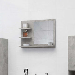 vidaXL Mirror | Concrete grey | Engineered wood, acrylic | Medium | Mirror 1
