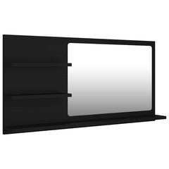 vidaXL Mirror | Black | Engineered wood, acrylic | 90x10.5x45 cm | Shelving 2