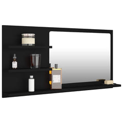vidaXL Mirror | Black | Engineered wood, acrylic | 90x10.5x45 cm | Shelving 3