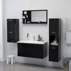 vidaXL Mirror | Black | Engineered wood, acrylic | 90x10.5x45 cm | Shelving 4