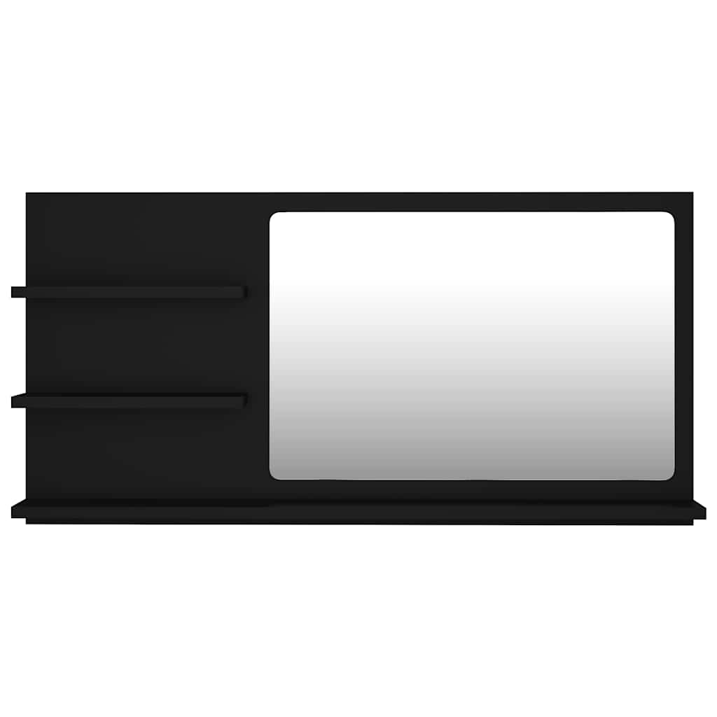 vidaXL Mirror | Black | Engineered wood, acrylic | 90x10.5x45 cm | Shelving 5