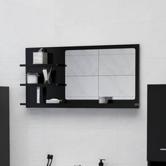 vidaXL Mirror | Black | Engineered wood, acrylic | 90x10.5x45 cm | Shelving 1