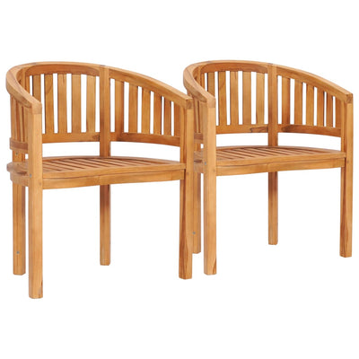 5 Piece Banana Garden Lounge Set Solid Teak Wood