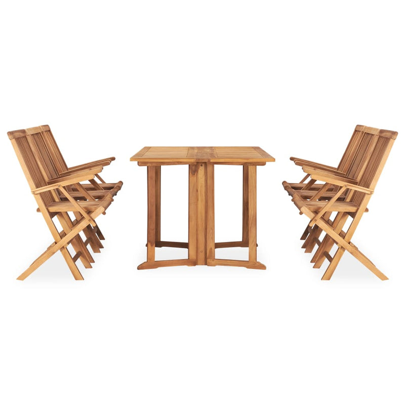 7 Piece Folding Outdoor Dining Set Solid Teak Wood