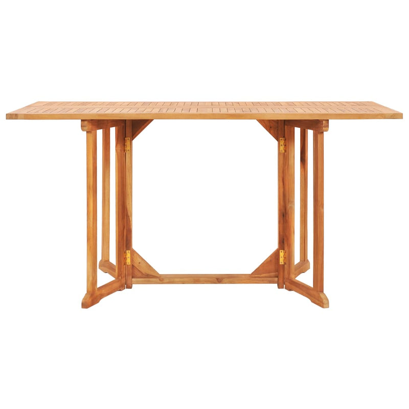 7 Piece Folding Outdoor Dining Set Solid Teak Wood