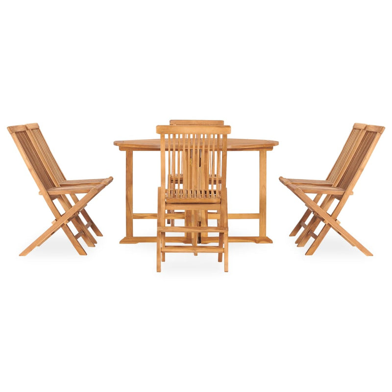 7 Piece Folding Outdoor Dining Set Solid Teak Wood