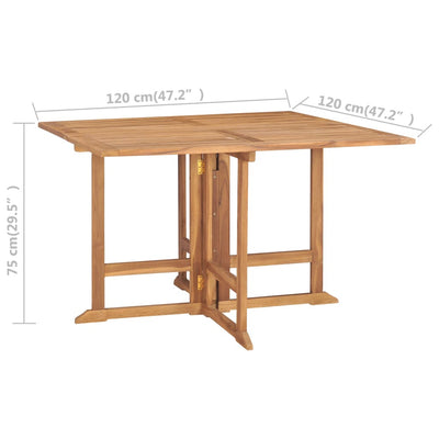 5 Piece Folding Outdoor Dining Set Solid Teak Wood