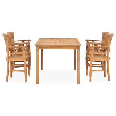 5 Piece Garden Dining Set Solid Teak Wood