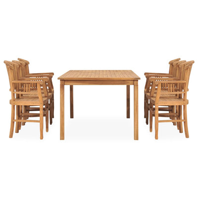 7 Piece Garden Dining Set Solid Teak Wood