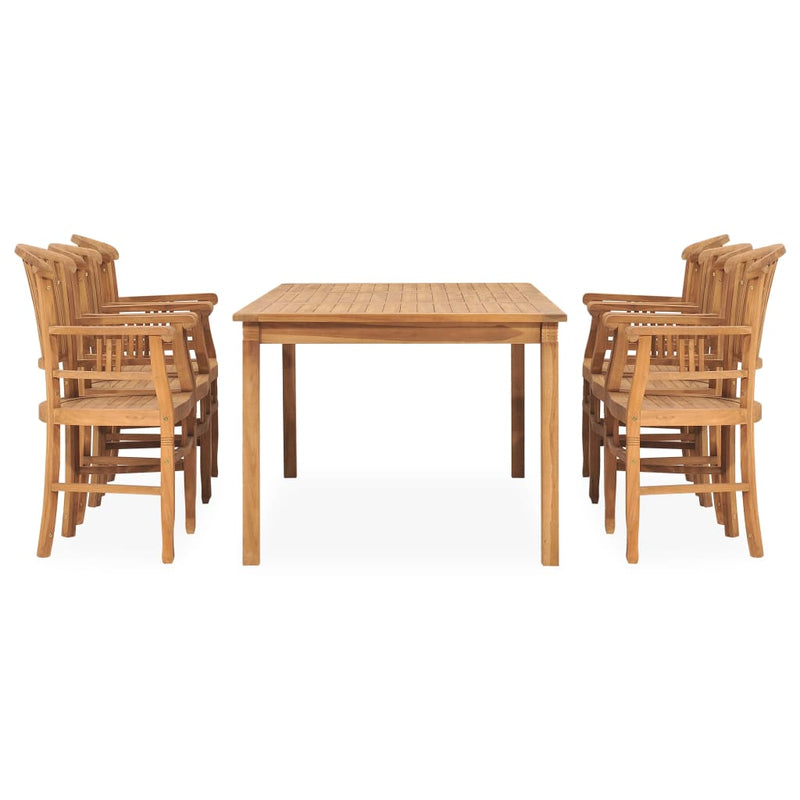 7 Piece Garden Dining Set Solid Teak Wood