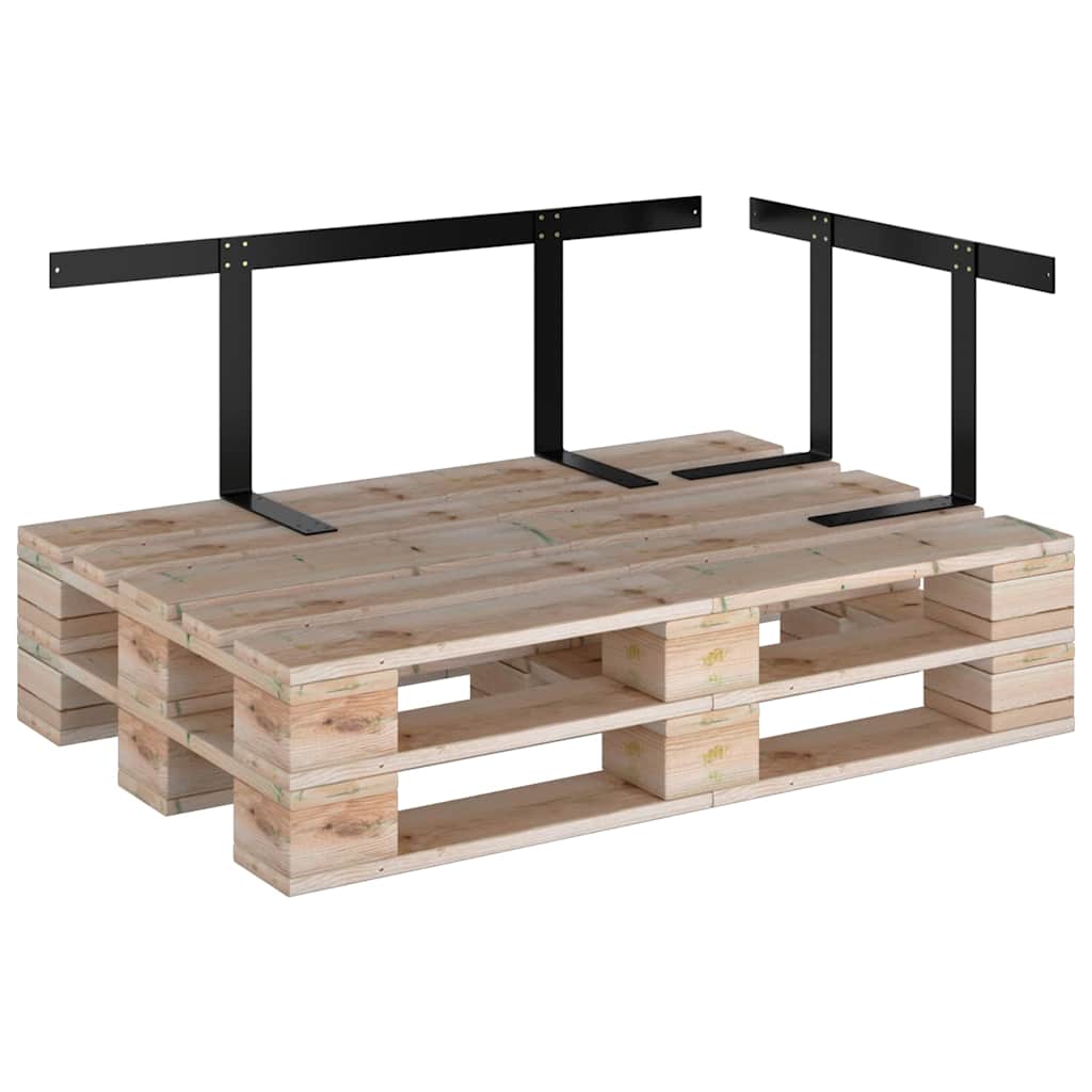 vidaXL Backrest For Pallet Sofa | Black | Iron | Medium | Durable 4