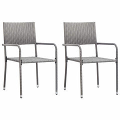 vidaXL 3 Piece Garden Dining Set Poly Rattan Anthracite & Grey 3